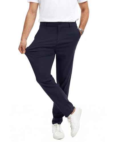 YYIDATON Herren Chinohose Stilvolle Slim Fit Super Stretch Hosen Angenehme Stoffhose Business & Freizeit Hose für Männer (Marine, Large)