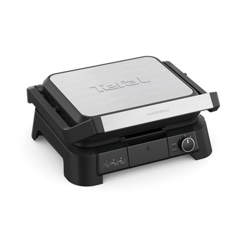 Tefal SuperGrill 3in1 Kontaktgrill, Tischgrill & BBQ, Ofenposition mit 3 Höhen, 2000 W, Thermostat, große Antihaftfläche, für Fleisch, Gemüse & Sandwiches, bis 6 Portionen, platzsparend, B0DTJ3M6YW