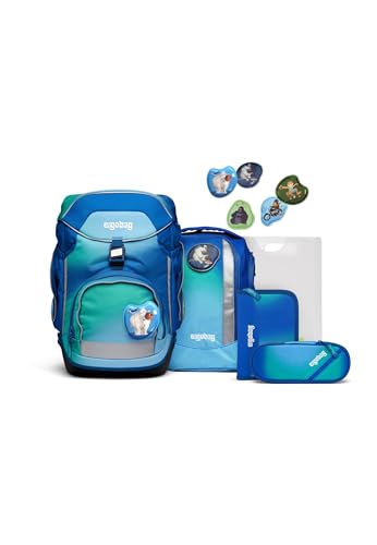 ergobag Pack Set Ergonomischer Schulrucksack Flexibel 6-teilig 1. Klasse Grundschule Dschungelbär - Schwarz, Einheitsgröße, Dschungelfieber Bär, Rucksack, Jungle Fever Bear, Einheitsgröße, Rucksack