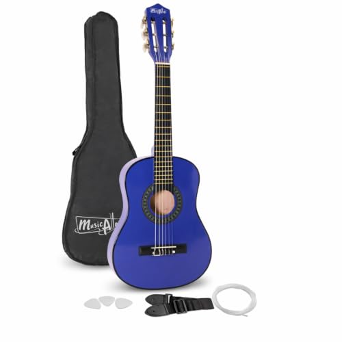 Music Alley Kindergitarre Klassik 30 Zoll mit Tasche, Blau