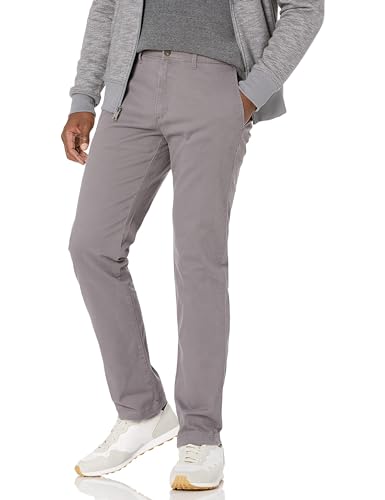 Amazon Essentials Herren Legere Stretch-Chinohose mit schmaler Passform, Dunkelgrau, 33W / 32L