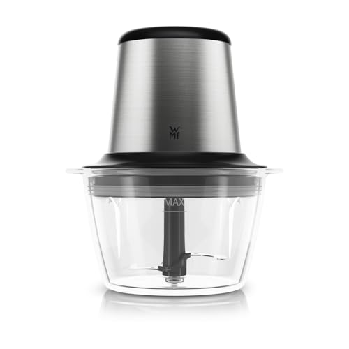 WMF Kult X elektrischer Zerkleinerer – Mini Zerkleinerer und Blitzhacker mit Glasbehälter und Edelstahlmesser, Multizerkleinerer für Gemüse, Kräuter und Nüsse, spülmaschinenfest, kompakt und langlebig