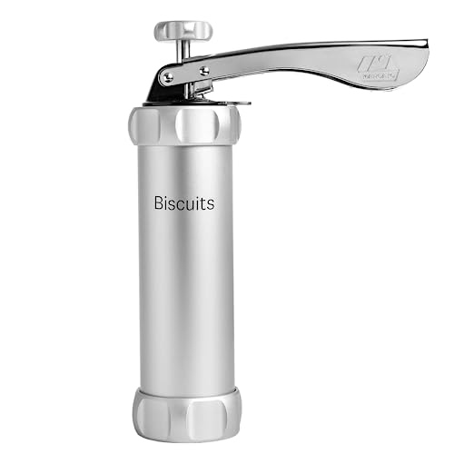 MARCATO Cookie Press, selbstgemachte Keks-Maschine, Backzubehör, Hergestellt in Italien, eloxiertes Aluminium, einstellbare Keksgröße, 20 enthaltene Form-Discs
