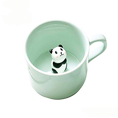 BigNoseDeer Kaffee-Milch-Tee-Keramik-Becher - 3D Tier-Morgen-Schale Morgengetränk und Hochzeiten, Geburtstage, Vatertag (Panda)