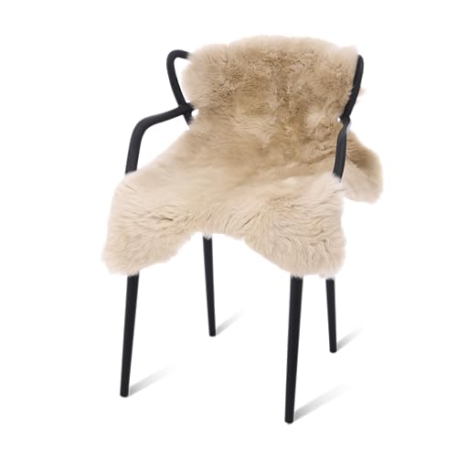 Decorating Sheepskins Premium Australian Schaffell Echt Beige 90 x 60 cm [4-6cm Wolle], Fell für Stuhl, geruchlos, Lammfell Echt, Lammfell Teppich für das Sofa, Schaffelle, Lammfelle