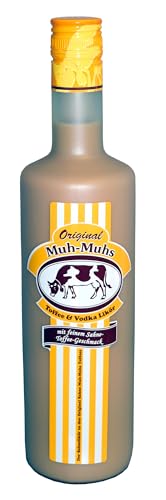 Muh-Muhs Original Toffee & Vodka Likör (17% vol) in der 0,7l Flasche – Cremig Leichter Sahnelikör mit Vodka mit dem unverwechselbaren Original Sahne Toffee Geschmack (1 x 0,7 Liter)