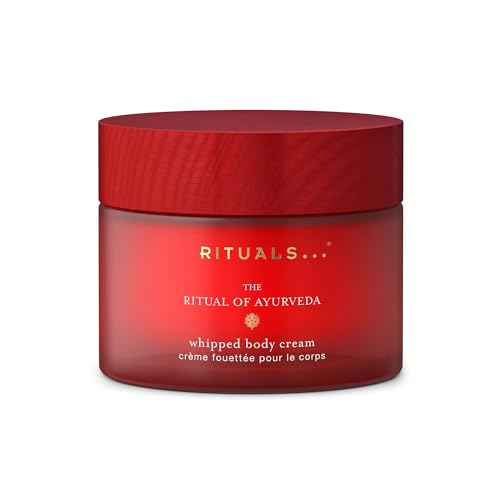 RITUALS The Ritual of Ayurveda Body Cream, Feuchtigkeitsspendende Körpercreme mit Indischer Rose und Süßmandelöl, Nährende Formel für ausgeglichene und weiche Haut, Zarter Blütenduft, 220 ml Glastiege