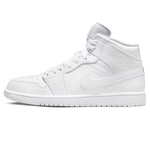 NIKE Air Jordan 1 Mid Herren Sneaker, weiß, 45 EU