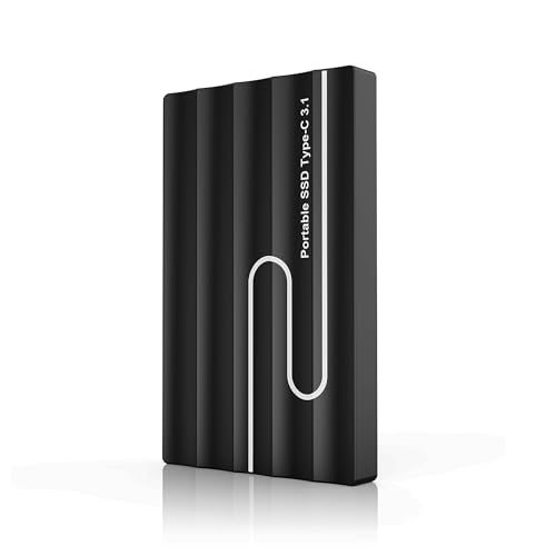 Pompeian 2TB Externe Festplatte, Ultra Thin Portable Hard Drive Storage Universal Usable, Aluminium Housing (Black)