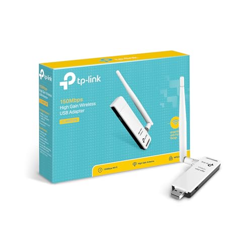 TP-Link TL-WN722N High Gain WLAN USB Adapter (WPS, kompatibel mit Windows 10/8.x/7/XP, MAC10.15 und früher) weiß/schwarz