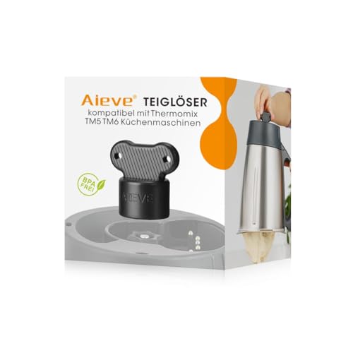 Aieve Teiglöser Teigblume Messerdrehhilfe kompatibel mit Thermomix TM5 TM6 Küchenmaschinen, Drehhilfe Ersatzteil zum Einfachen Entnahmen von Teig aus Mixtopf (Schwarz)