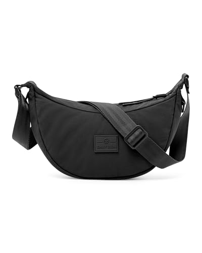 Johnny Urban Crossbody Bag Damen Herren Schwarz - Kaia Small - Bauchtasche im Halbmond Stil - Moon Bag - Kleine Tasche mit Verstellbarem Gurt - Wasserabweisend