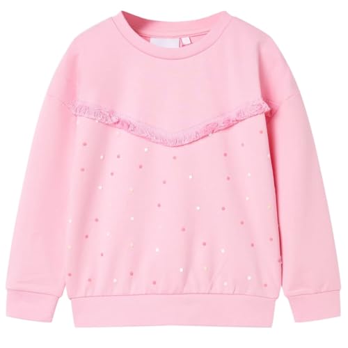 Kinder Sweatshirt Rundhalsausschnitt Langarmshirt Pullover Shirt Rosa 104