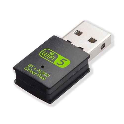 WLAN Stick Für Pc - 433MBit/s 5GHz, 150MBit/s 2,4GHz, Kompatibel mit Windows 11/10/8.1/8/7/XP, Kein Treiber installiert Werden müssen, Ausgestattet mit Bluetooth-Funktion