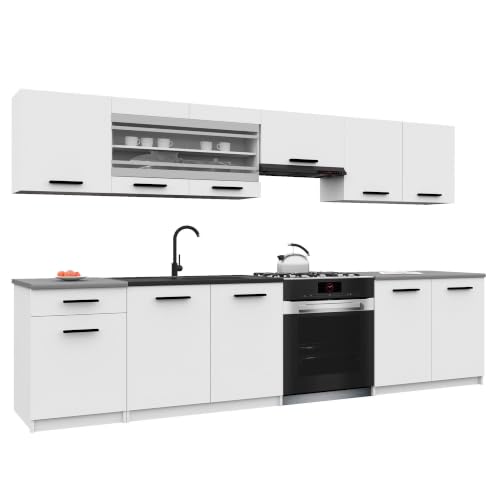 Belini Italia 4 Küchenzeile Küchenblock 260cm Weiß Matt