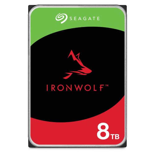 Seagate IronWolf 8TB, NAS Interne Festplatte HDD, 3.5 Zoll, 5400 U/Min, 256 MB Cache, SATA 6 Gb/s, silber, inkl. Data Rescue Service (ST8000VNZ02)
