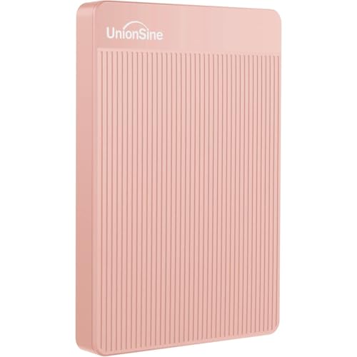 UnionSine Externe Festplatte 500GB ultradünn tragbar 2,5 Zoll USB 3.0, SATA, Festplattenspeicher für PC, Mac, Desktop-Computer, Laptop, Wii U, Xbox, PS4 (Rosa) HD2510