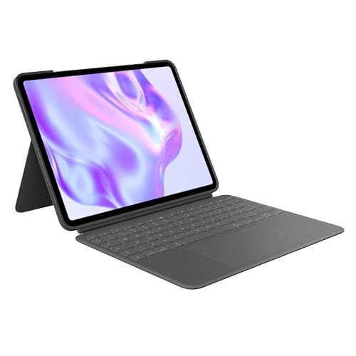 Logitech Combo Touch iPad Pro 13 Zoll (M4 und M5) (2024 und 2025) Tastatur-Case – Abnehmbare Tastatur mit Hintergrundbeleuchtung und Halterung, Komfortables Tippen, Multi-Use-Modus,DEU QWERTZ-Graphit
