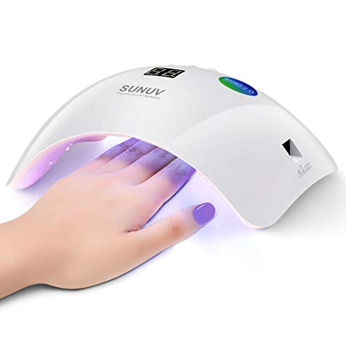 SUNUV UV LED Nagellampe für Gelnägel mit 30, 60, 99s Timer-Einstellungen, Automatischer Infrarotsensor, LCD-Display, Geeignet für Zuhause und Salon, Geschenk für Frauen