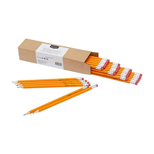 Amazon Basics - Holzgefasste Bleistifte, HB, vorgespitzt, 30er-Pack, orange