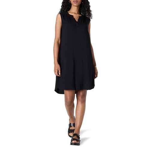 Amazon Essentials Damen Ärmelloses gewebtes Etuikleid, Schwarz, XL