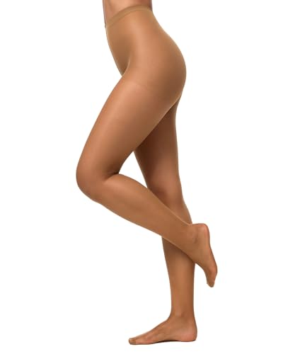 Nur Die Seidenfein 15 DEN Feinstrumpfhose transparent seidig glänzende Optik Komfortbund Strumpfhose Damen, bronze, M