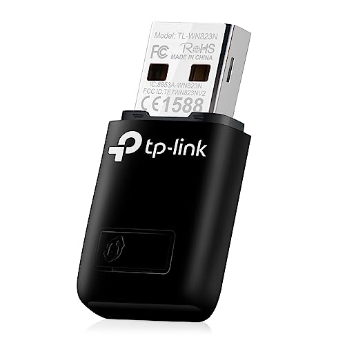 TP-Link TL-WN823N WLAN USB Stick (300Mbit/s 2,4 GHz, Mini Größe Adapter, WPS Taste für einfache Installation, kompatibel zu Windows 11/10/8.1/8/7/XP, Mac OS 10.15 und früher) schwarz