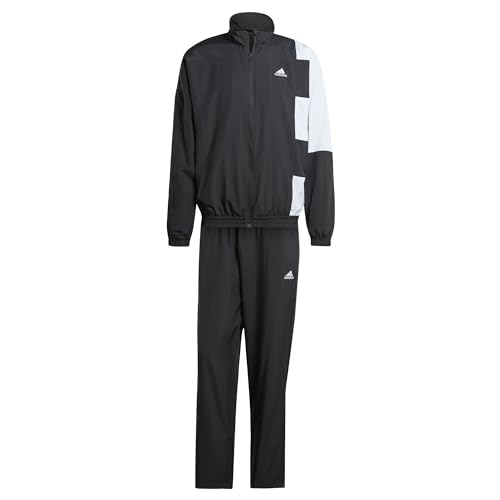 adidas Herren Sportswear Colorblock Track Suit, Black/White, S