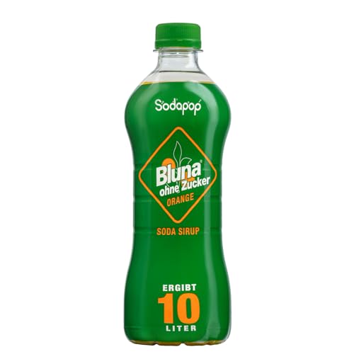 Sodapop Sirup Bluna Orange ohne Zucker, schnell & einfach zubereitet, 1 Flasche ergibt 10 L Fertiggetränk, 500 ml
