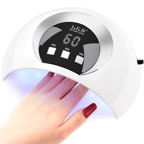 LKE 54W UV Lampe für Gelnägel, UV Lampes mit 3 Timern und verbesserter USB-Aufladung, LCD-Display, IR-Sensor, Tragbare Led Lampe Nägel, UV Lampe Nägel, UV Nagellampe, Nageltrockner