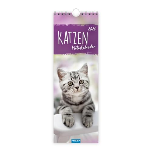 TRÖTSCH - Streifenkalender Katzen 2026 | Notizkalender: Wandkalender Notizkalender