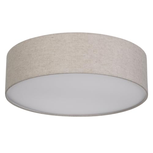 REV Deckenlampe LED - 40cm, Stoff-Lampenschirm im Vintage Look, taupe