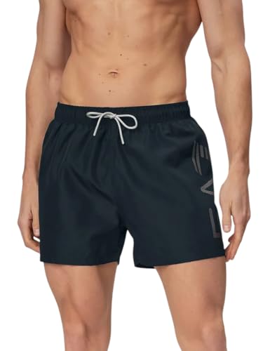 EA7 Emporio Armani Herren-Boxershorts Logo Series 7M002001AF14497 8056643412160 - XXL, Schwarz Silber, Medium