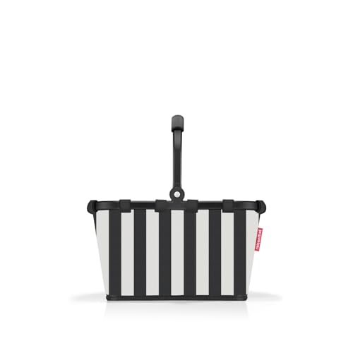reisenthel carrybag XS summerstripes black – Stabiler Einkaufskorb mit praktischer Innentasche – Elegantes und wasserabweisendes Design