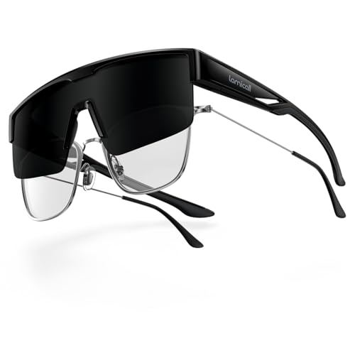 Lamicall Überzieh Sonnenbrille, UV400 Fahrradbrille für Brillenträger