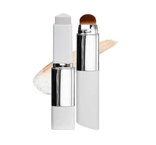 2‑in‑1 Color Changing foundation stick,mit Farbwechsel & integrierter Pinselspitze Korean Foundation Stick doppelseitiger Make‑up‑Stick – ultradünn matt & leicht for All Skin Types Elfenbein
