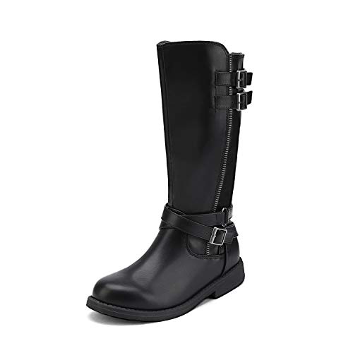DREAM PAIRS Mädchen modische Reitstiefel Kinder Herbststiefel Boots hohe Stiefel Boots,Size 36,Schwarz,LUCKID-03