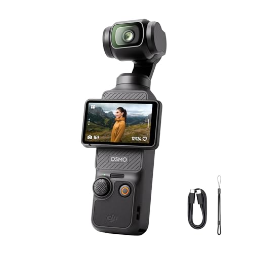 DJI Osmo Pocket 3 Bundle, vlog Kamera 4K mit 1-Zoll-CMOS und 4K/120 fps Video, 3-Achsen-Stabilisierung, digital Kamera, schnelles Scharfstellen (Osmo Pocket 3)