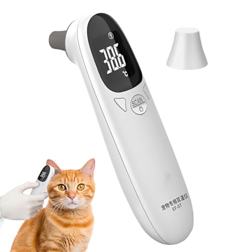 Wasserdichte Haustierthermometer,Tierthermometer für Katzen | Tierbedarf | Welpenthermometer, Fiebererkennungsgerät, Heimtierbedarf, hochpräzise, ​​klare LED-Anzeige, für Schafe oder Hunde