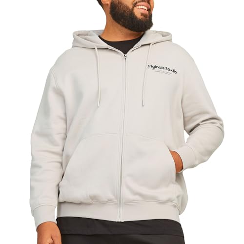 JACK & JONES Herren Hoodie Kapuzenpullover JORVESTERBRO - Relaxed Fit S-XXL, Größe:M, Farbe:Moonbeam 12241687