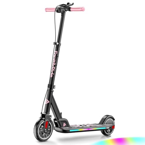 FanttikRide T9 Apex Elektroroller für Kinder, 1,3–1,7 m, 200 W Motor, LED Farblicht, Bluetooth-Musik, 12/16/20 km/h Digitalanzeige, höhenverstellbar, faltbar, bis zu 40 Minuten, Rosa (Ohne ABE)