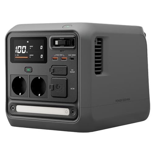 DJI Power 1000 Mini tragbare Powerstation, 1008-Wh-LFP-Akku, kompakte Größe, maximale Ausgangsleistung 1000 W, in 58 min von 0% auf 80% geladen, Stromgenerator für Zuhause, Camping