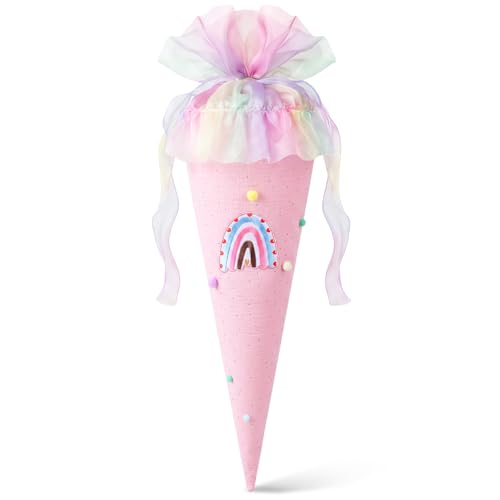 iZoeL Einschulung Geschwister Schultüte Mädchen Große Zuckertüte Geschenktüte Schule Schultüte Füllung Zuckertüte Schultüten für Schüler Studenten Rosa