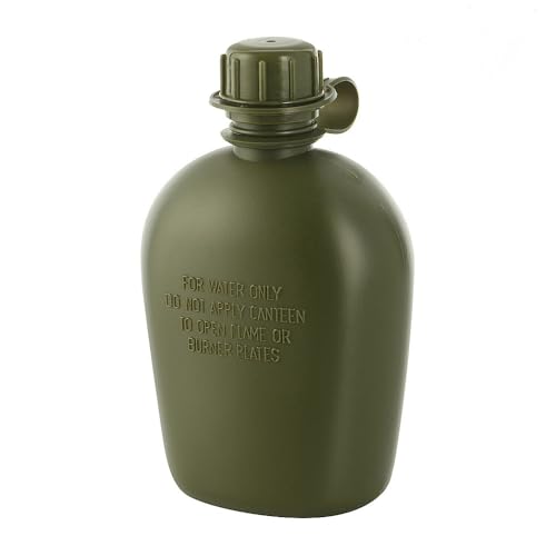 M-Tac Militär Feldflasche 1L – BPA-frei, Robuster Trinkflasche für Outdoor, Camping & Survival – Leicht, Spülmaschinenfest, Mikrowellengeeignet, Olive