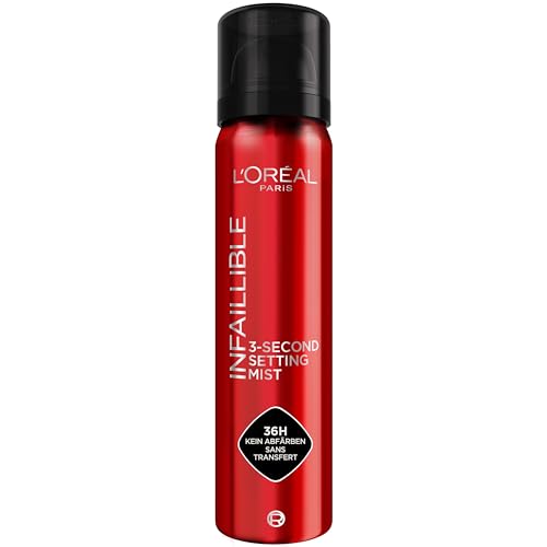 L'Oréal Paris Setting Spray zum Fixieren von Make up, Transferfest in 3 Sekunden, Fixier-Spray für bis zu 36 Stunden Halt, 3-Second Setting Mist, 1 x 75 ml