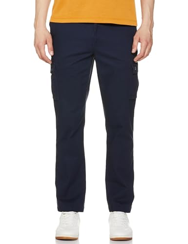 Amazon Essentials Herren Gerade geschnittene Stretch-Cargohose (erhältlich in Big & Tall), Marineblau, 34W / 32L