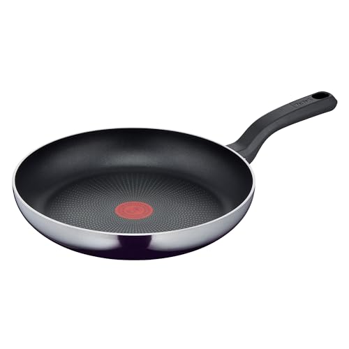 Tefal D52606 Resist Bratpfanne 28 cm | sichere Titanium Antihaftversiegelung | Thermo-Signal Temperaturindikator | leichte Reinigung | Flame Protect-Technologie | Schwarz