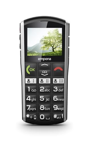 emporiaSIMPLICITY, Seniorenhandy, Tastenhandy ohne Vertrag, Mobiltelefon mit Notruftaste, 2-Zoll-Display, Schwarz