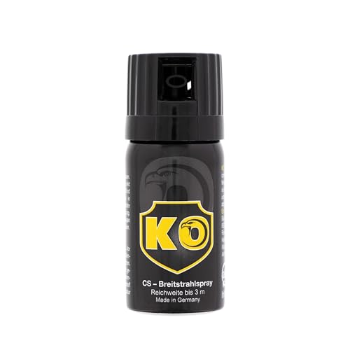 KO Security CS-Spray 40 ml – Breitstrahl Personenabwehrspray mit BKA-Zulassung - modernes Design - kompakt und diskret