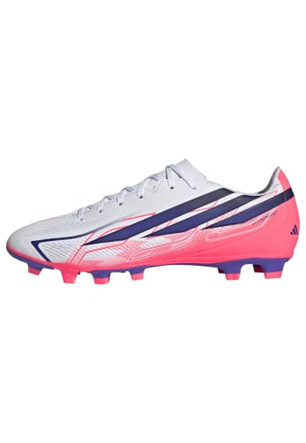 adidas Unisex F50 Hyperfast Club Firm Ground/Multi Ground Football Boots Shoes, FTWR White/Solar Purple/Solar Turbo, 40 2/3 EU